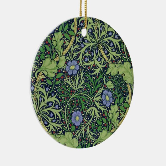 Seaweed cobalt thyme - William Morris Keramisch Ornament (Rechts)