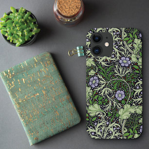 Seaweed Lila Flowers Pattern John Dearle iPhone 12 Hoesje