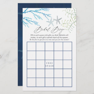 Seaweed Nautical Shower Bingo Game