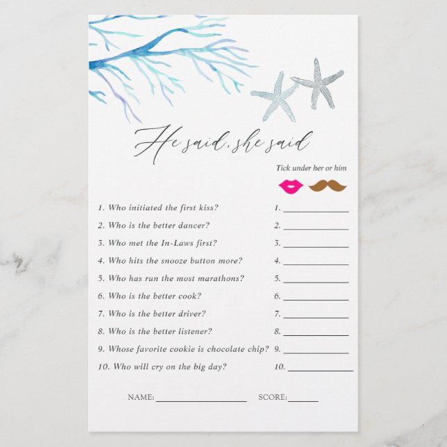 Seaweed Nautical Shower Game (Voorkant)