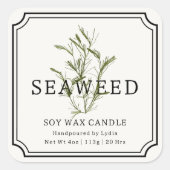 Seaweed Soy Wax Candle Label (Voorkant)