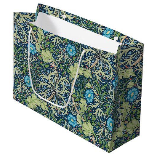 Seaweed, William Morris Large Gift Bag Groot Cadeauzakje (Voorkant Gekanteld)