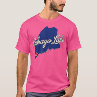 Sebago Lake Maine ME Map T-shirt