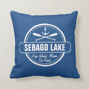 SEBAGO LAKE MAINE PERSONALISEERDE STAD EN NAAM KUSSEN