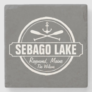SEBAGO LAKE MAINE PERSONALISEERDE STAD EN NAAM STENEN ONDERZETTER