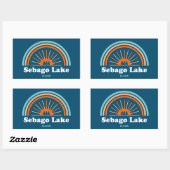 Sebago Lake Maine Rainbow Rechthoekige Sticker (Vel)