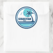 Sebastian Beach Fort Lauderdale Palm Tree Vogels Ronde Sticker (Tas)