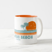 Sebastian Beach Fort Lauderdale Sun Palm Trees Tweekleurige Koffiemok (Voorkant rechts)