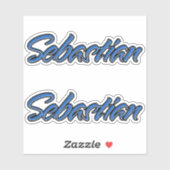 Sebastian Name blue Aufkleber Sticker Stickerset (Vel)