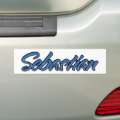 Sebastian Name Blue Autocollants (En voiture)
