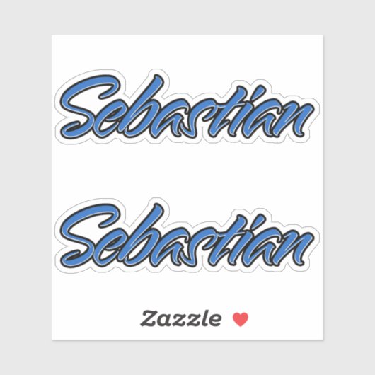 Sebastian Nom autocollant Stickerset (Feuille)
