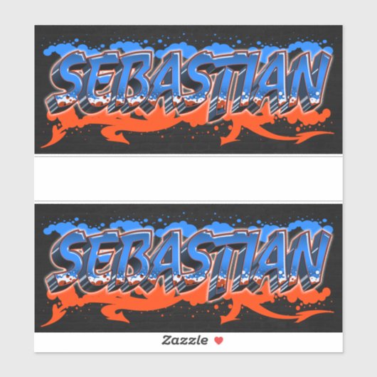 Sebastian Prénom Nom Graffiti Autocollant Autocoll (Feuille)