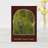 SEBASTIAN SQUIRREL Note Cards Kaart (Gele Bloem)