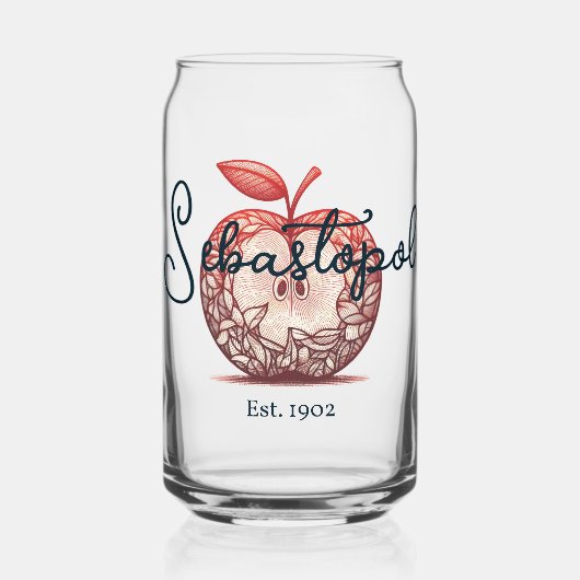 Sebastopol California Gravenstein Apple Fair Blikvorm Glas (Achterkant)