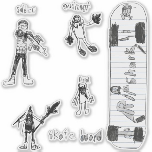 Sebi's potloodtekeningen sticker (Voorkant)