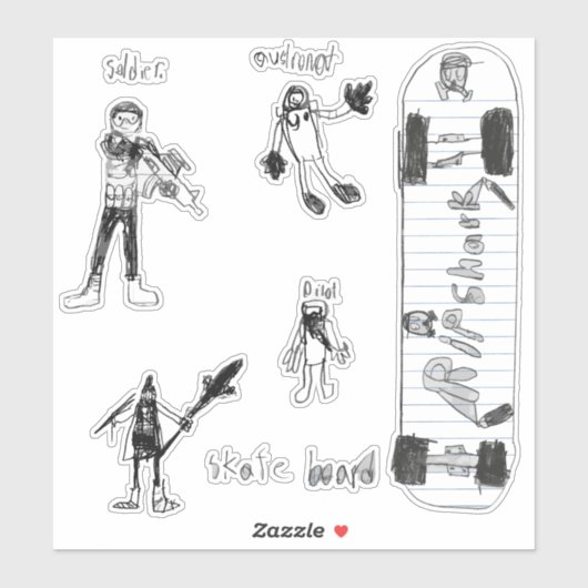 Sebi's potloodtekeningen sticker (Vel)