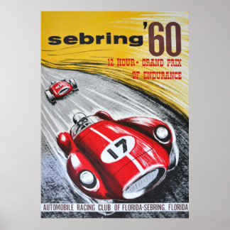 Sebring 60 Grand Prix  Motor Racing Art Poster