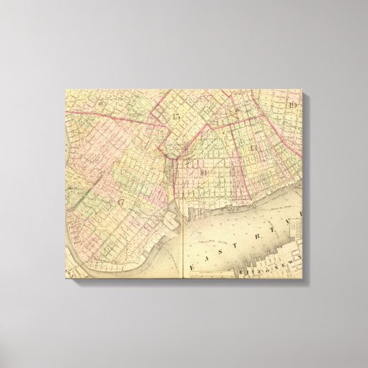 Sec 1 Brooklyn-kaart Canvas Afdruk (Voorkant)