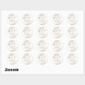 Séché Boho Fleur Favor 3 Sticker Classic Rond (Feuille)