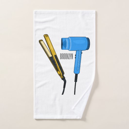Sèche-cheveux & lisseuse-cheveux illustration (Serviette à main)