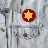 Sechseck Sheriffstern hexagon sheriff's badge Ronde Button 5,7 Cm (In situ)