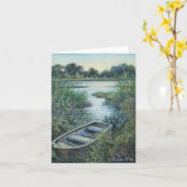 "Secluded Pond" Blank Wenskaart Kaart (Gele Bloem)