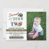 Second Down Football 2e anniversaire Invitation ph (Devant)