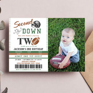 Second Down Football 2e anniversaire Invitation ph