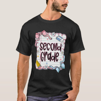 Second Grade Coquette Bow First Day Of School Back T-shirt