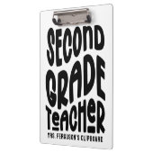 Second Grade Teacher Black Typography Design  Klembord (Links)