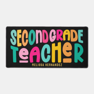 Second Grade Teacher Colorful Text Design  Bureaumat
