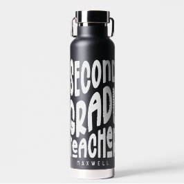 Second Grade Teacher Minimalist Text Waterfles