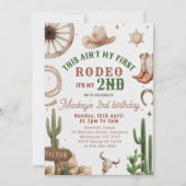 Second Rodeo Cowboy Wild West Birthday Invitation  (Devant)