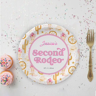 Second Rodeo Cowgirl 2nd Birthday Papieren Bordje