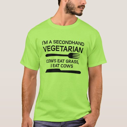 Secondary Vegetarian Funny T-Shirt (Voorkant)