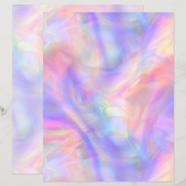 seconde vue, hologramme pastel : feuille de papier (Devant / Derrière)