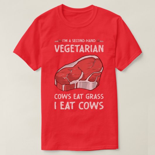 Secondhand Vegetarian Funny BBQ Grilling T-shirt (Design voorkant)