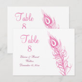 Secoue tes plumes Numéro de table (fuchsia) (Devant / Derrière)