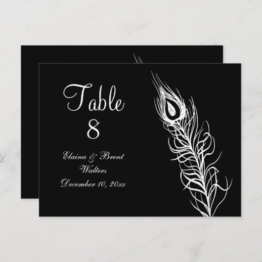 Secouer vos plumes de queue Numéro de table (noir) (Devant / Derrière)