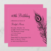 Secouez vos plumes de queue Invitation d'anniversa (Devant / Derrière)