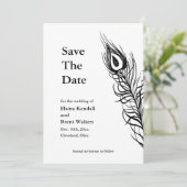 Secouez vos plumes Save the Date blanc (Debout devant)