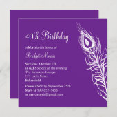 Secouez votre invitation d'anniversaire de plumes (Devant / Derrière)