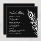 Secouez votre invitation d'anniversaire de plumes (Devant / Derrière)