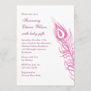 Secouez votre invitation de baby shower de plumes