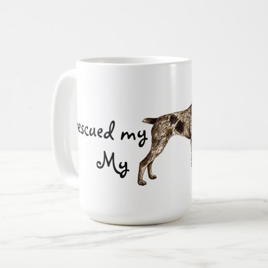 Secourir allemand À poils durs pointer café Mug (Devant gauche)