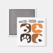 Secourir Foster Adopter Chiens Chats Magnet (Recto/Verso)