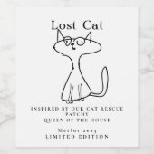 Secourt de chat Inspiré Étiquettes de vin personna (Étiquettes simples)