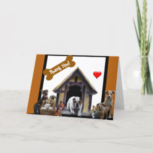 Secourt de chien, carte de vacances Merci