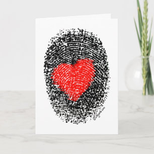 Secret Admirer Hart Vingerafdruk Liefde Kaart