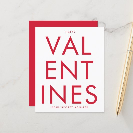 Secret Admirer RED WHITE FUN HEART Custom HAPPY (Voorkant / Achterkant in situ)